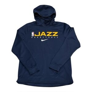 Nike Utah Jazz Blue Dri Fit Basketball  Pullover Hoodie Sweatshirt Mens Medium